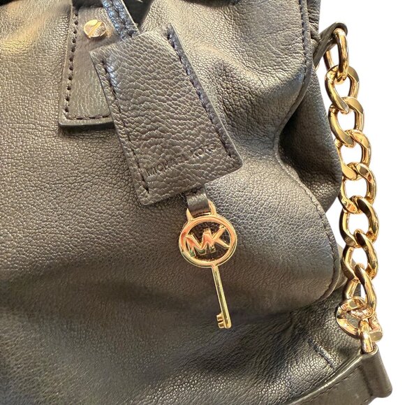 Michael Kors Hamilton Leather Satchel Black - Picture 7 of 8